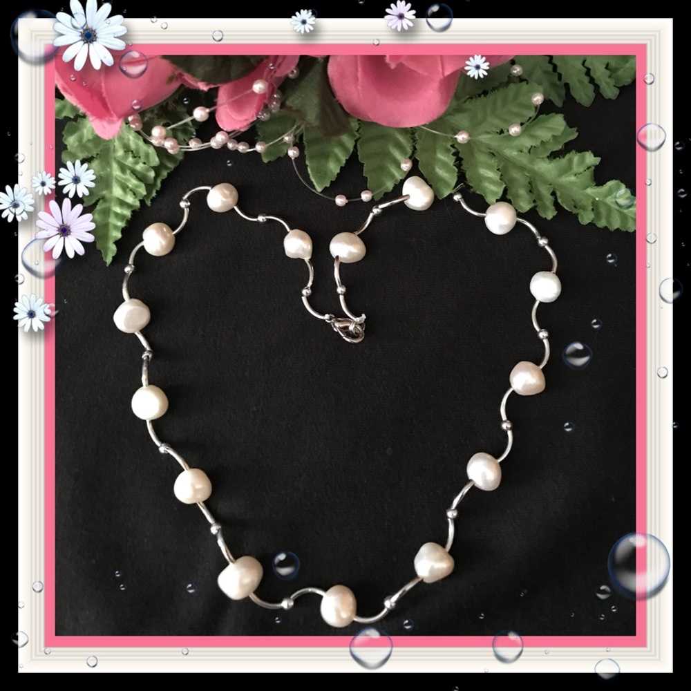 πΊπ΄πΊ LAB CREATED PEARL NECKLACE πΊπ΄πΊ - Picture 2 of 3
